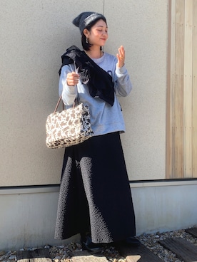 「SUGAR BISKET（シュガービスケット）のアイテム（スウェット）」を使った、𝙮𝙪𝙠𝙞さん（レディース・158cm）の秋コーディネート