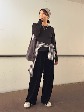 「アイテム（ヘアバンド）」を使った、𝙮𝙪𝙠𝙞さん（レディース・158cm）の秋コーディネート