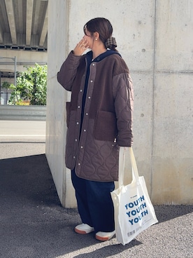 「アイテム（ヘアアクセサリー）」を使った、𝙮𝙪𝙠𝙞さん（レディース・158cm）の秋コーディネート