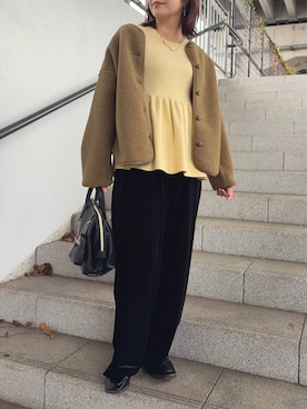 「アイテム（ネックレス）」を使った、𝙮𝙪𝙠𝙞さん（レディース・158cm）の冬コーディネート