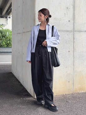 「アイテム（イヤリング）」を使った、𝙮𝙪𝙠𝙞さん（レディース・158cm）の夏コーディネート