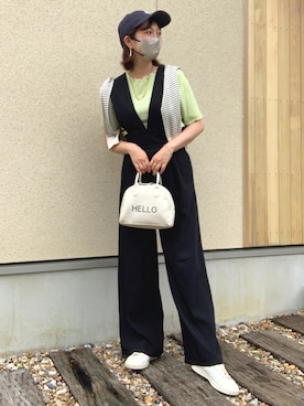 「メロートップス」｜「アイテム（アクセサリー）」を使った、𝙮𝙪𝙠𝙞さん（レディース・158cm）の夏コーディネート