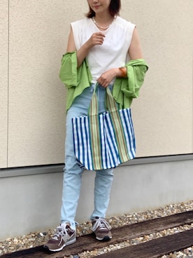 「Ein（アイン）のアイテム」を使った、𝙮𝙪𝙠𝙞さん（レディース・158cm）の夏コーディネート