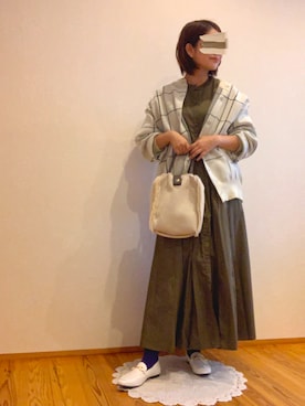 「ボア」｜「アイテム（シャツワンピース）」を使った、𝙮𝙪𝙠𝙞さん（レディース・158cm）の秋コーディネート