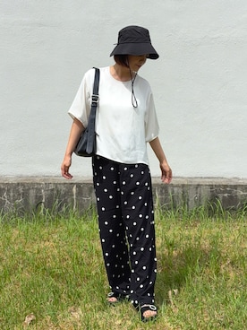「ANGIE（アンジー）のアイテム」を使った、𝙮𝙪𝙠𝙞さん（レディース・158cm）の夏コーディネート