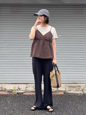 「ikka（イッカ）のアイテム」を使った、𝙮𝙪𝙠𝙞さん（レディース・158cm）の夏コーディネート