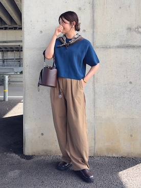 「アイテム（バングル/リストバンド）」を使った、𝙮𝙪𝙠𝙞さん（レディース・158cm）の秋コーディネート