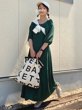「SUGAR BISKET（シュガービスケット）のアイテム（ワンピース/ドレス）」を使った、𝙮𝙪𝙠𝙞さん（レディース・158cm）の夏コーディネート