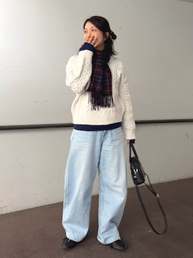 「アイテム（ボストンバッグ）」を使った、𝙮𝙪𝙠𝙞さん（レディース・158cm）の冬コーディネート