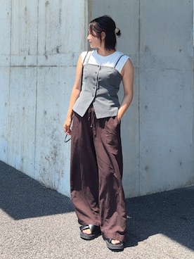 「ビスチェ」｜𝙮𝙪𝙠𝙞さん（レディース・158cm）の夏コーディネート