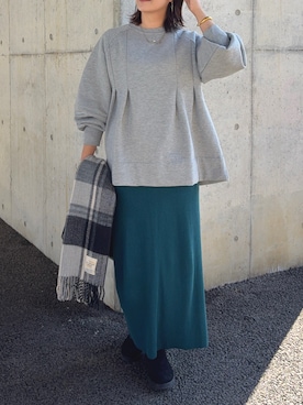 「アイテム（イヤリング）」を使った、𝙮𝙪𝙠𝙞さん（レディース・158cm）の秋コーディネート