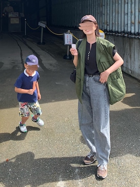 「ap retro（アプレトロ）のアイテム（パンツ）」を使った、𝙮𝙪𝙠𝙞さん（レディース・158cm）の秋コーディネート