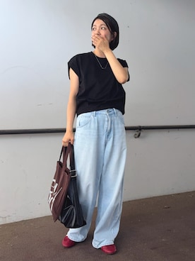 「ロゴバッグ」｜𝙮𝙪𝙠𝙞さん（レディース・158cm）の夏コーディネート