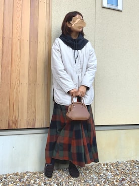 スカート(オレンジ系)を使った「チェック」の人気ファッション ...