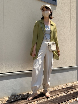 「スクエアトゥ」｜「アイテム（キャップ）」を使った、𝙮𝙪𝙠𝙞さん（レディース・158cm）の春コーディネート