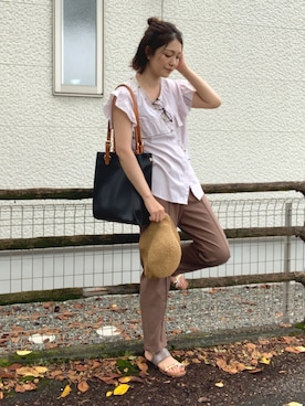 「アツいコーデ全部見せ」｜「アイテム（PC・スマホグッズ/家電）」を使った、𝙮𝙪𝙠𝙞さん（レディース・158cm）の夏コーディネート