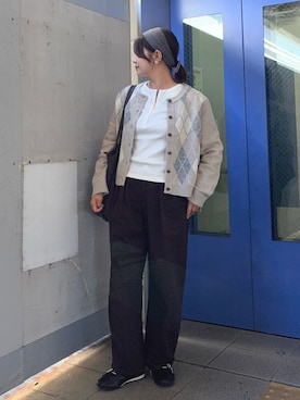 「アイテム（ヘアアクセサリー）」を使った、𝙮𝙪𝙠𝙞さん（レディース・158cm）の秋コーディネート