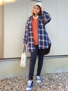 「SUGAR BISKET（シュガービスケット）のアイテム（トップス）」を使った、𝙮𝙪𝙠𝙞さん（レディース・158cm）の冬コーディネート