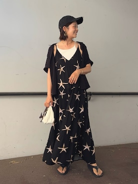 「アイテム（キャミソール）」を使った、𝙮𝙪𝙠𝙞さん（レディース・158cm）の夏コーディネート
