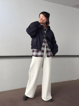 「アイテム（ニットキャップ/ビーニー）」を使った、𝙮𝙪𝙠𝙞さん（レディース・158cm）の秋コーディネート