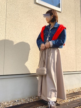 「SHIZUTA（シズタ）のSZT:カラー無地ソックス（ソックス/靴下）」を使った、𝙮𝙪𝙠𝙞さん（レディース・158cm）の秋コーディネート