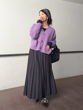 「アイテム（ヘアバンド）」を使った、𝙮𝙪𝙠𝙞さん（レディース・158cm）の冬コーディネート