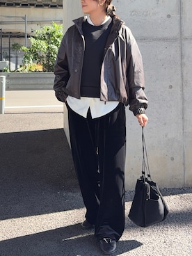 「UNIQLO（ユニクロ）のアイテム（ブルゾン）」を使った、𝙮𝙪𝙠𝙞さん（レディース・158cm）の秋コーディネート