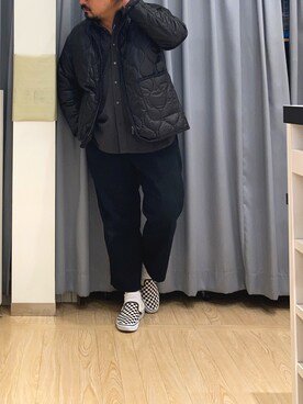 「キルトジャケット」｜「アイテム（ジャケット/アウター）」を使った、SHIRTS PLAZA 広島府中イオンモール店さん（メンズ・170cm）の冬コーディネート