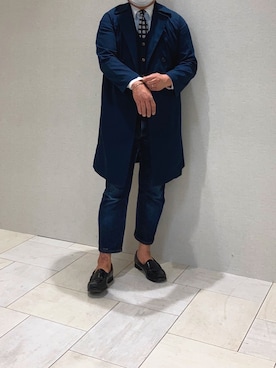 「BRICK HOUSE by TOKYO SHIRT」｜「アイテム（トレンチコート）」を使った、SHIRTS PLAZA 広島府中イオンモール店さん（メンズ・170cm）の秋コーディネート