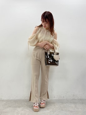 「クリアサンダル」｜nonko 【骨スト】さん（レディース・151cm）の春コーディネート