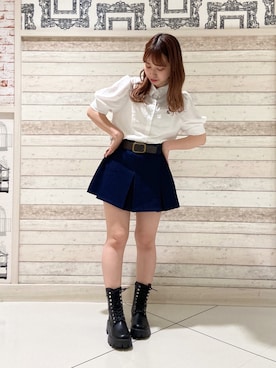 「白ブラウス」｜nonko 【骨スト】さん（レディース・151cm）の夏コーディネート