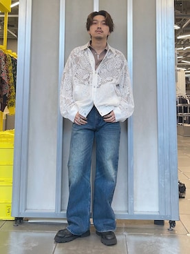 「HARE（ハレ）の【MADE IN JAPAN】ステンレスブレスレット(HARE)（ブレスレット、シルバー系）」を使った、andy83さん（メンズ）の春コーディネート