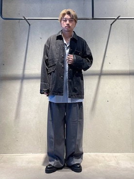 「アイテム（カバーオール）」を使った、andy83さん（メンズ・174cm）の秋コーディネート