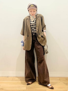 「ハイウエスト」｜「アイテム（ジャケット/アウター）」を使った、ミクさん（レディース・153cm）の夏コーディネート