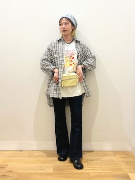 「SMELLY(スメリー)のハトメビーニー(ニットキャップ/ビーニー、グレー系)」を使った、ミクさん(レディース・153cm)の夏コーディネート
