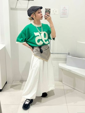 「バレエシューズ」｜「アイテム（財布/小物）」を使った、ミクさん（レディース・153cm）の夏コーディネート