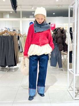 「SMELLY（スメリー）のシャギービーニー（ニットキャップ/ビーニー）」を使った、ミクさん（レディース・153cm）の冬コーディネート