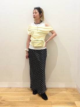 「SMELLY(スメリー)のオーバルタイプサングラス(サングラス、グレー系)」を使った、ミクさん(レディース・153cm)の夏コーディネート