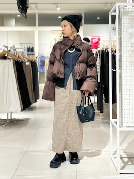 「SENSE OF PLACE by URBAN RESEARCH（センスオブプレイスバイアーバンリサーチ）の『消臭』サイドゴアボリュームソールブーツ（ブーツ）」を使った、ミクさん（レディース・153cm）の冬コーディネート