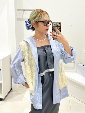 「アイテム（ヘアアクセサリー）」を使った、ミクさん（レディース・153cm・20代）の夏コーディネート