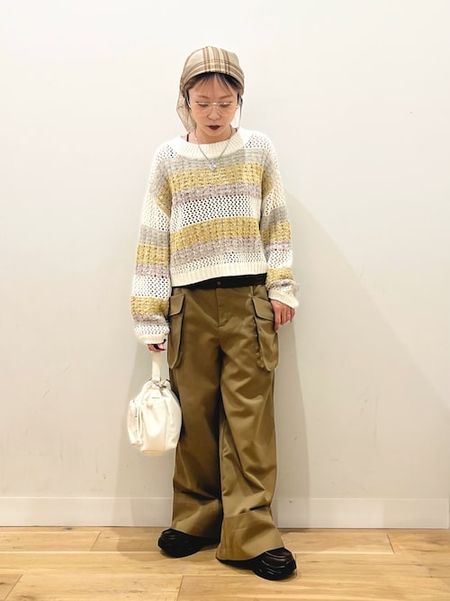 セール】『洗濯可』ミックスヤーンワイドボーダーニット（ニット