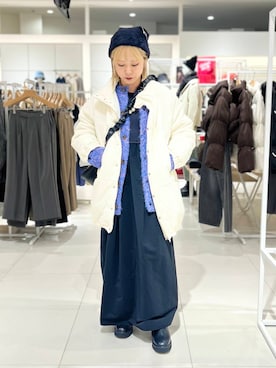 「SMELLY（スメリー）のシャギービーニー（ニットキャップ/ビーニー）」を使った、ミクさん（レディース・153cm）の冬コーディネート