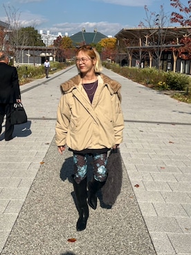 「SENSEOFPLACE」｜「アイテム（ブルゾン）」を使った、ミクさん（レディース・153cm）の秋コーディネート