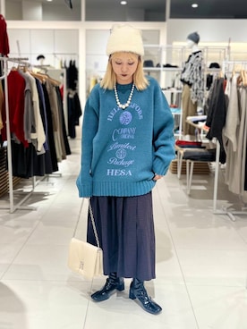 「SMELLY（スメリー）のシャギービーニー（ニットキャップ/ビーニー）」を使った、ミクさん（レディース・153cm）の秋コーディネート