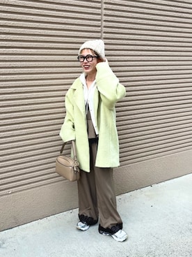 「SENSEOFPLACE」｜「アイテム（帽子）」を使った、ミクさん（レディース・153cm）の冬コーディネート
