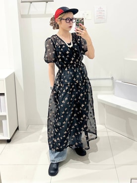 「アイテム（スリッポン）」を使った、ミクさん（レディース・153cm）の夏コーディネート