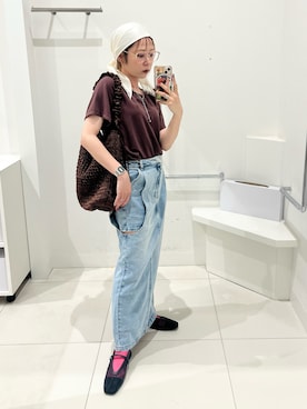 「SMELLY（スメリー）のアイテム」を使った、ミクさん（レディース・153cm）の夏コーディネート