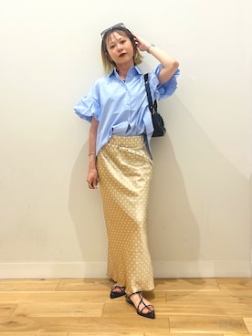 「SENSE OF PLACE by URBAN RESEARCH（センスオブプレイスバイアーバンリサーチ）のアイテム（スカート）」を使った、ミクさん（レディース・153cm）の夏コーディネート