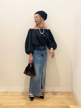 「SMELLY（スメリー）のシャギービーニー（ニットキャップ/ビーニー）」を使った、ミクさん（レディース・153cm）の夏コーディネート