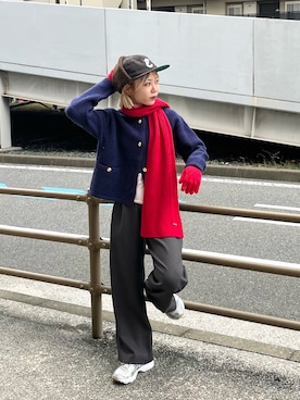 「アイテム（手袋）」を使った、ミクさん（レディース・153cm）の冬コーディネート